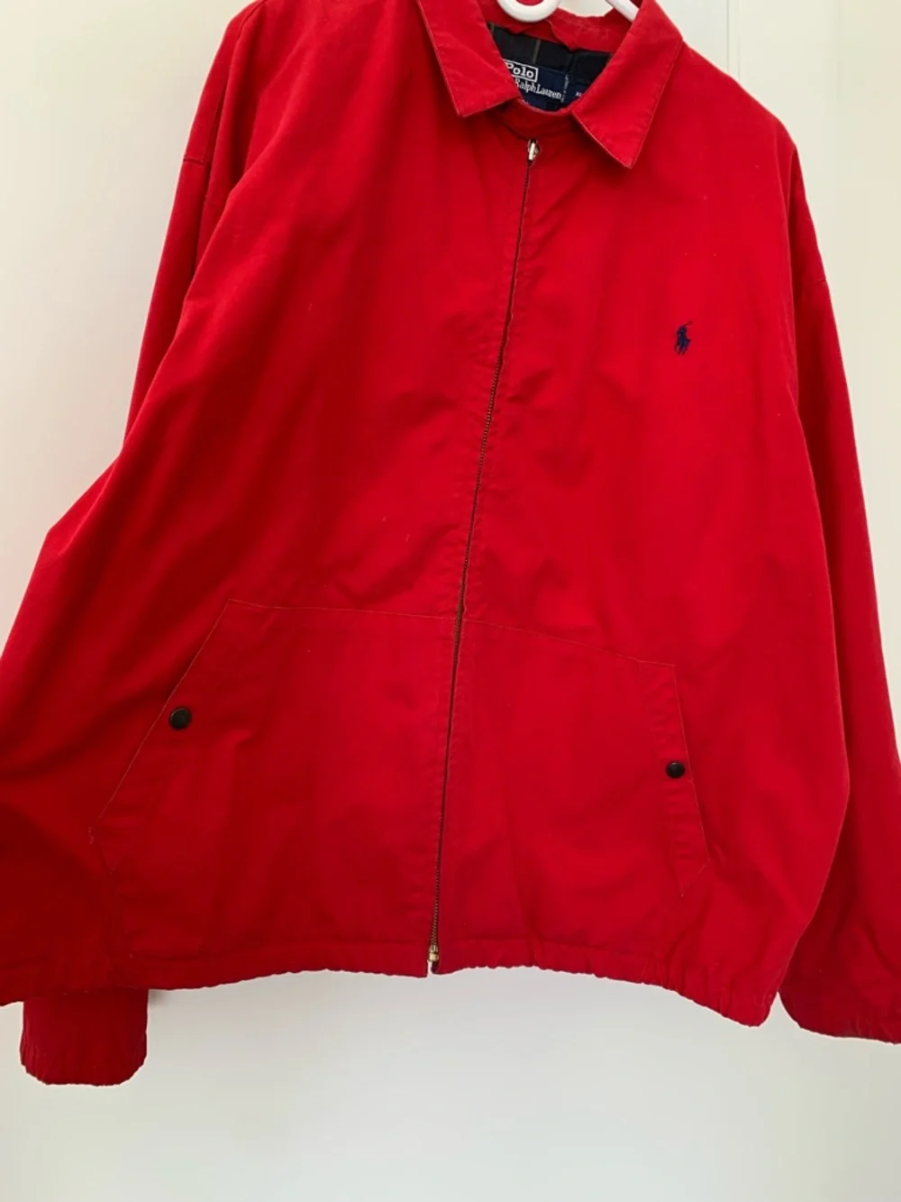 Polo Ralph Lauren 100% cotton Harrington Jacket Mens XL  Red Plaid Lined Pony - Picture 7 of 16